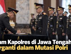 Enam Kapolres di Jawa Tengah Berganti dalam Mutasi Polri